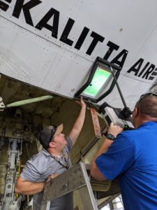 Kalitta Air inspectors use dentCHECK at the company’s MRO facility in Oscoda, Michigan.
